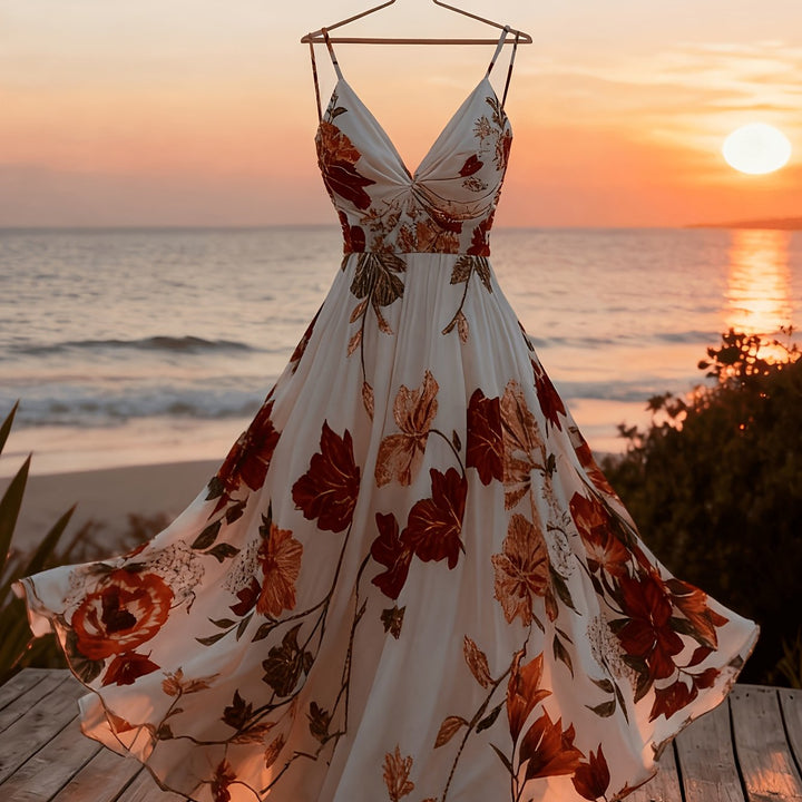 Lucinda - Floral Twist Front Maxi Dress