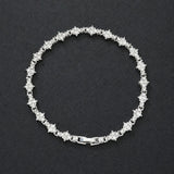 Classic Cluster White Gold Tennis Bracelet