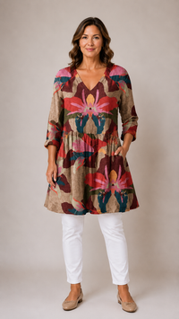 Cassidy | Long Blouse with V-Neck