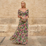 Ignacia™ - Long Pleated Floral Dress