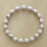 Vintage Silver Cubic Beads Bracelet