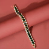 Gold Green Tennis Bracelet