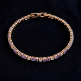 Amethyst Prism Rose Gold Tennis Bracelet