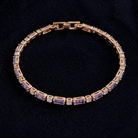 Amethyst Prism Rose Gold Tennis Bracelet