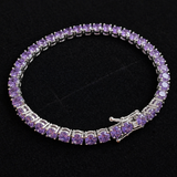 Amethyst Tennis White Gold Bracelet