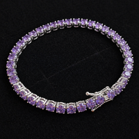 Amethyst Tennis White Gold Bracelet