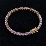 Amethyst Tennis Gold Bracelet