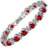 Ruby Vine Tennis White Gold Bracelet
