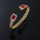 Veloria Ruby Open Gold Bracelet