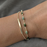 Dual Tone Gem Gold Bracelet