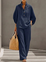 Maribel - Set with Batwing Sleeves and Wide Pants